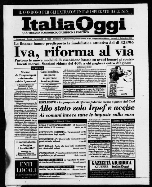 Italia oggi : quotidiano di economia finanza e politica